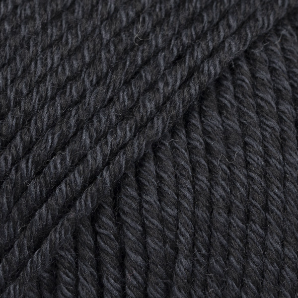 DROPS Cotton Merino uni colour 02, svart