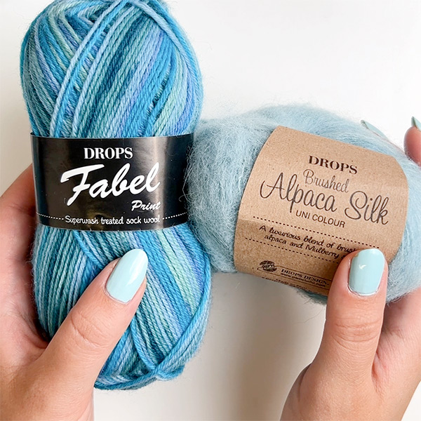DROPS yarn combinations brushed15-fabel340