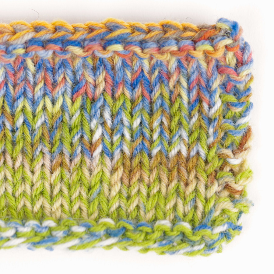 Yarn combinations knitted swatches