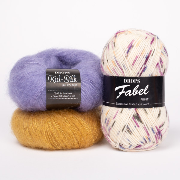 Yarn combinations knitted swatches fabel924-kidsilk11-30