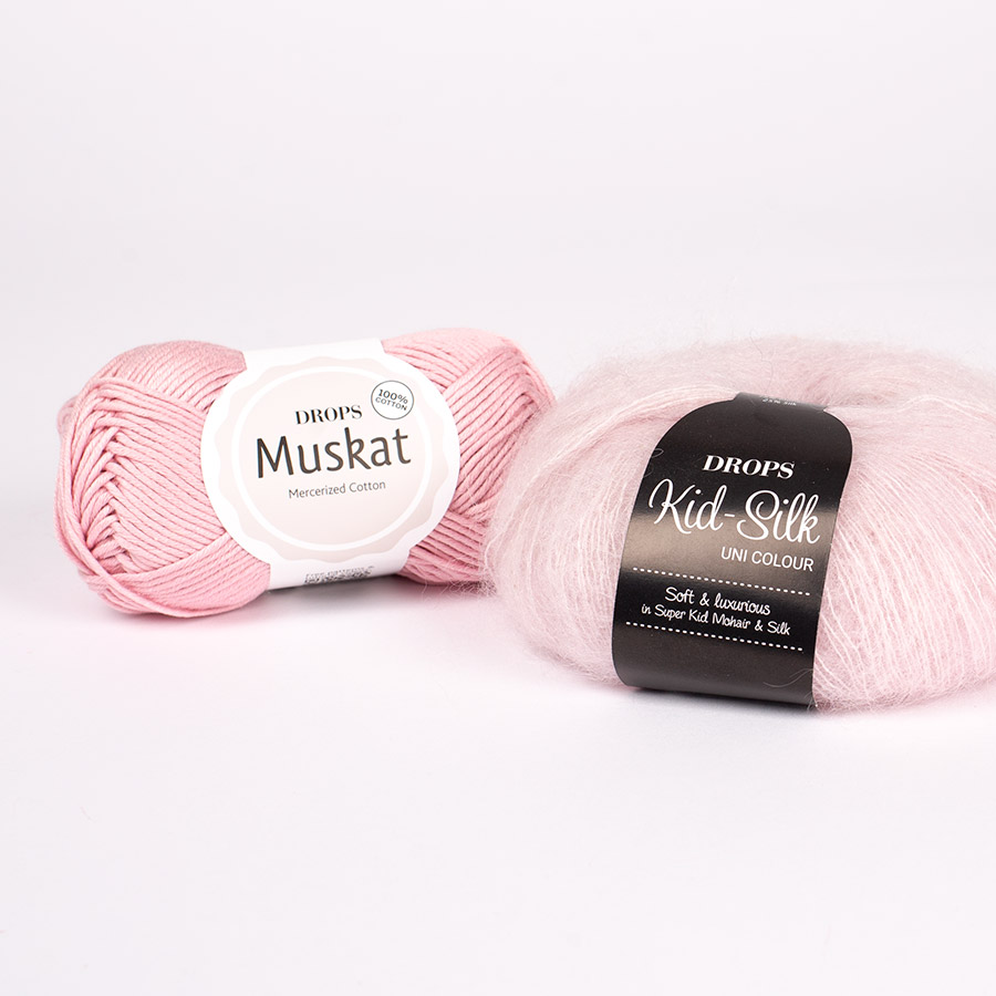 Yarn combinations knitted swatches kidsilk40-muskat05