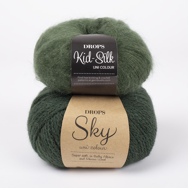 Yarn combinations knitted swatches sky20-kidsilk19