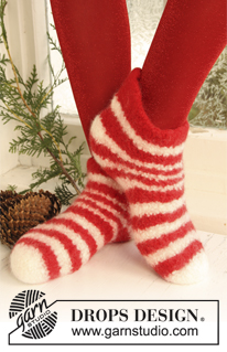 Free patterns - Weihnachtliche Socken & Hausschuhe / DROPS Extra 0-724