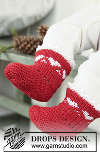 Free patterns - Weihnachtliche Socken & Hausschuhe / DROPS Extra 0-730