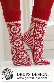 Free patterns - Weihnachtliche Socken & Hausschuhe / DROPS Extra 0-860
