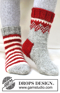 Free patterns - Weihnachtliche Socken & Hausschuhe / DROPS Extra 0-865