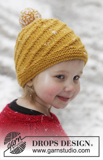 Swirl N Twirl / DROPS Extra 0-1020 - Knitted DROPS hat with spiral pattern in ”Alaska”. Size 1-12 years