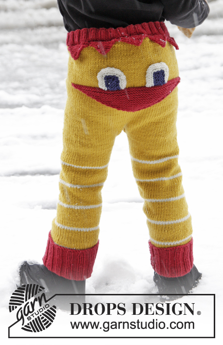 Cheeky Chicken / DROPS Extra 0-1023 - DROPS Easter: Knitted DROPS chicken pants in ”Merino Extra Fine”. Size 2-8 years