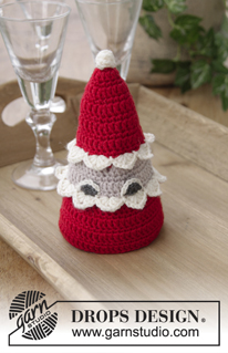 The Santa Bunch / DROPS Extra 0-1411 - Crocheted Santas for Christmas. The piece is worked in DROPS BabyMerino.