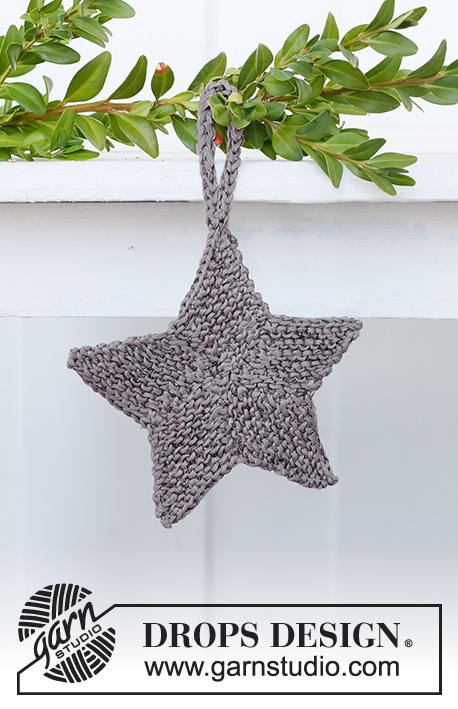 Joy Peace Knit / DROPS Extra 0-1522 - Strikket stjerne julepynt i DROPS Belle. Tema: Jul.