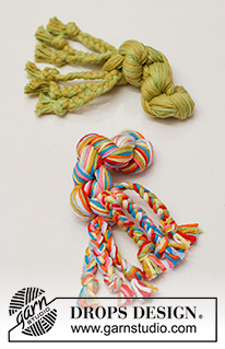 Drag & Pull / DROPS Extra 0-1527 - Toy for dog in DROPS Paris. The piece is tied and plaited.