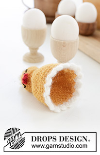 Happy Easter Hatch / DROPS Extra 0-1624 - Capa para ovo de pintainho crochetada em DROPS Air. Tema: Páscoa.