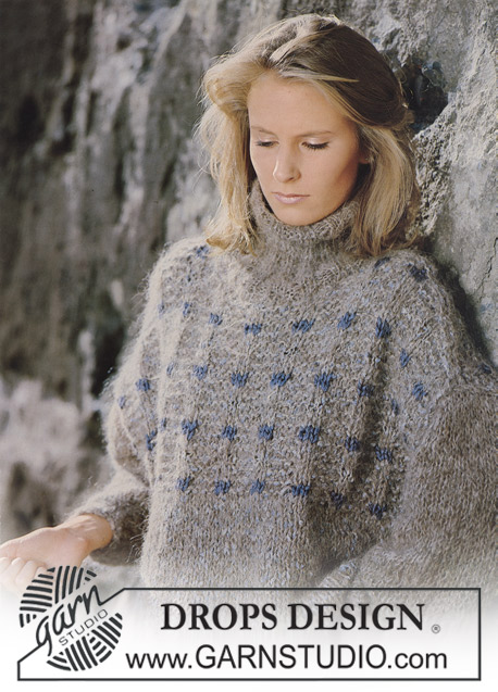 DROPS Extra 0-166 - Nordisk DROPS sweater i Ardesia og Tweed med Silke.
