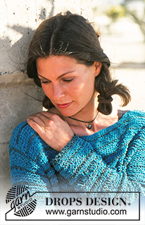 Caribian Flow / DROPS Extra 0-24 - Short sweater knitted in DROPS Cotton Viscose or Safran and DROPS Tynn Chenille or Cotton Light. Size S-L.