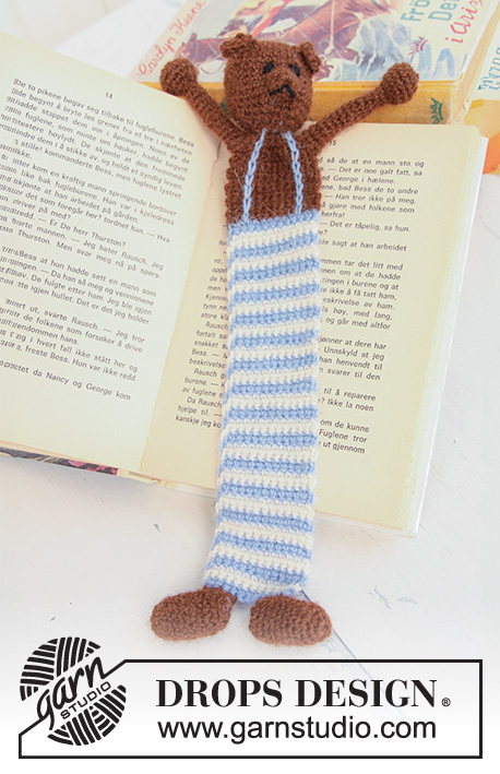 DROPS Extra 0-685 - Crochet teddy bookmark in DROPS Alpaca.