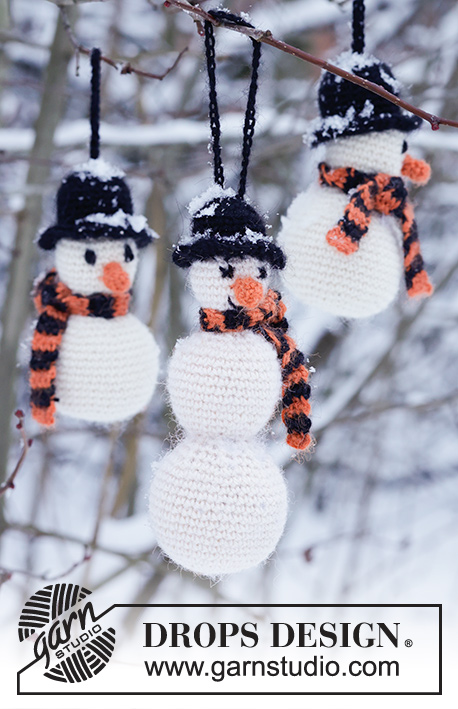 Frosty The Snowman / DROPS Extra 0-801 - Noël DROPS :Bonhomme de neige au crochet, en Alpaca.