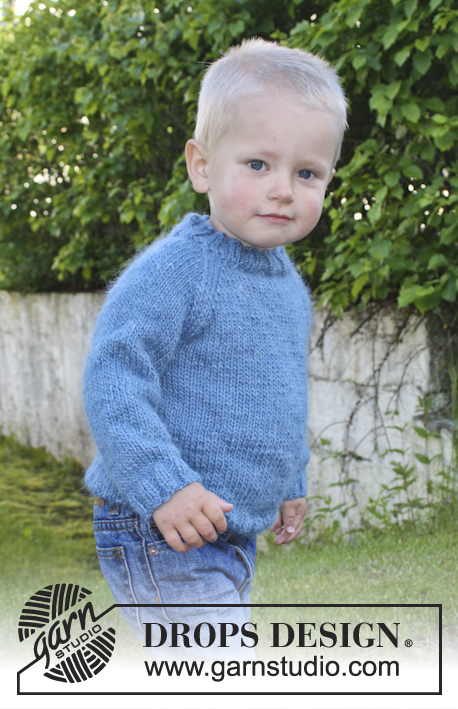 Fredrik / DROPS Extra 0-940 - Strikket DROPS genser i ”DROPS ♥ YOU #4” eller i DROPS Nepal med raglan. Str 3- 12 år. til barn