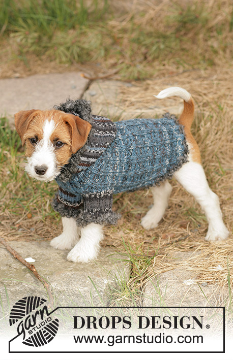 Tweedle Dee / DROPS 102-41 - Manteau pour chien, tricoté en DROPS Fabel,  DROPS Alpaca et DROPS Puddel.
