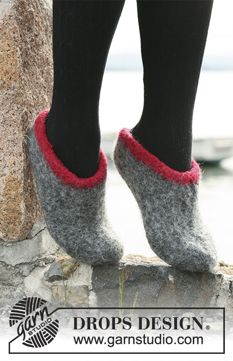 Winter Sprite / DROPS 104-4 - Felted slippers in DROPS Snow. Size 35 – 44.
