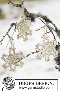 Flocon / DROPS 104-44 - DROPS stjerne i  ”Cotton Viscose” og ”Glitter” til Jul.