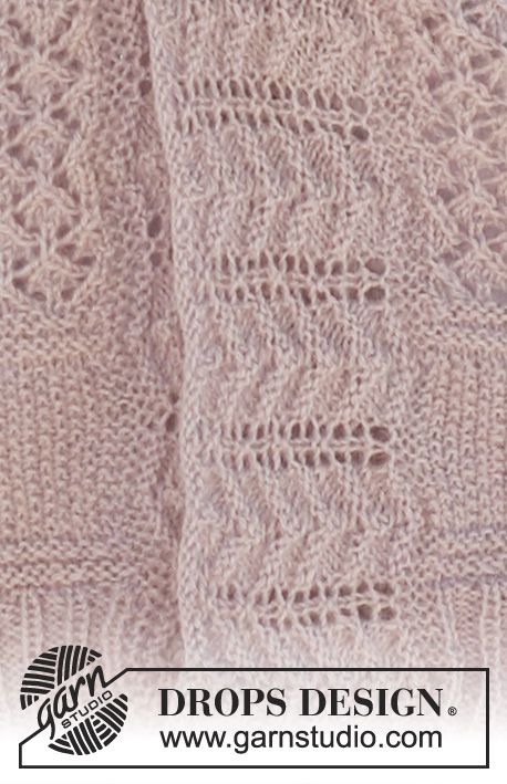 DROPS 106-10 - Rozpinany sweter na drutach, w paski ściegiem strukturalnym, z włóczki DROPS Alpaca. Od S do XXXL