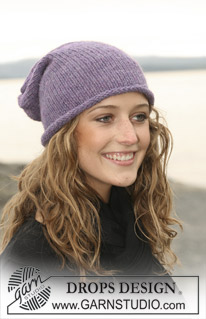 Nina's Hat / DROPS 108-17 - DROPS hat in stocking st in 2 threads ”Alpaca”. 