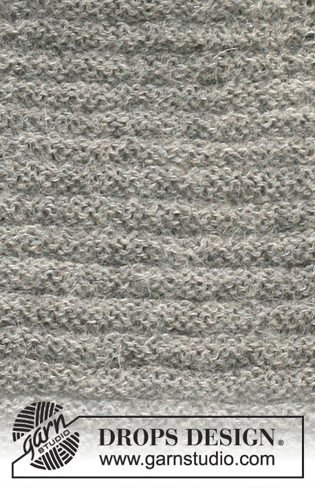 DROPS 108-23 - DROPS nákrčník pletený širokým vroubkovým vzorem z příze Alpaca. Velikost: S-XXXL.