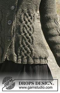 Celtic Charm / DROPS 109-3 - Knitted DROPS jacket in ”Alaska” with cables, raglan sleeves and hood. Size S - XXXL.