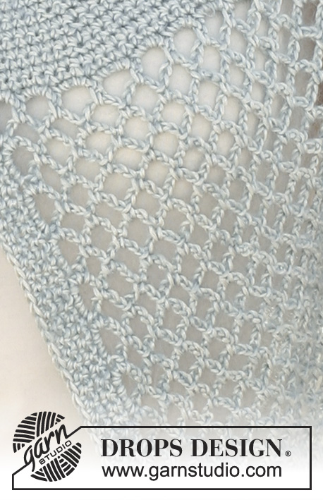 Milano / DROPS 111-38 - DROPS crochet shoulder wrap in ”Cotton Viscose” and ”Kid-Silk”. 
