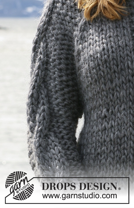 Lively / DROPS 116-31 - Rozpinany sweter na drutach, z włóczki DROPS Polaris, z warkoczami i reglanowymi rękawami. Od S do XXXL.