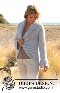 Lizzie Jay / DROPS 129-38 - Knitted DROPS circular jacket in ”Alpaca” and ”Vivaldi”. Size: S to XXXL.