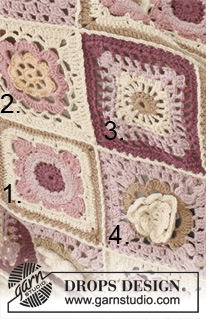Like A Wildflower / DROPS 130-6 - Crochet DROPS blanket in Paris.