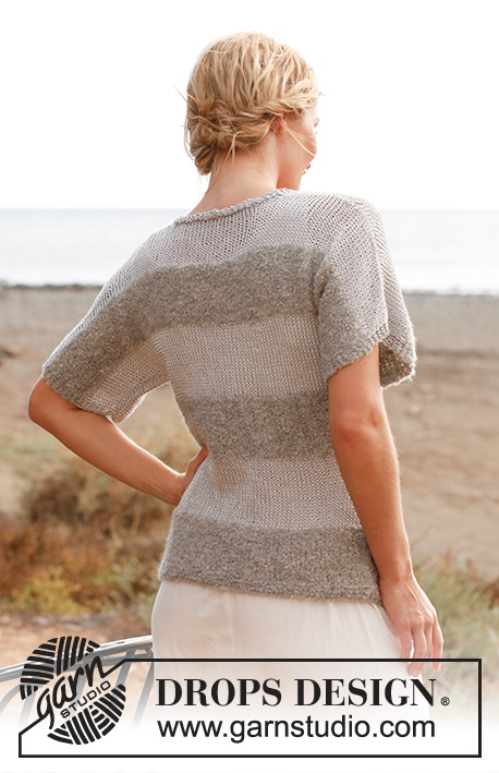 Seaside Horizons / DROPS 137-22 - Knitted DROPS jacket in ”Alpaca Bouclé” and “Cotton Viscose”. Size: S - XXXL.