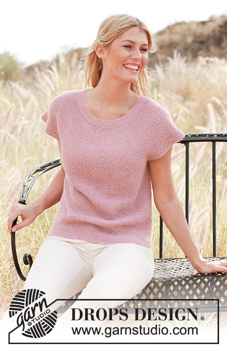Rose of May / DROPS 137-33 - Knitted DROPS top in garter st in ”Alpaca”.
Size: S - XXXL.
