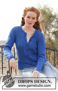 Melody / DROPS 137-7 - Knitted DROPS jacket with lace pattern in ”Muskat”. Size: S - XXXL
