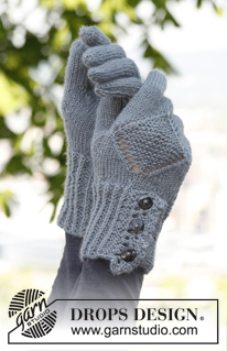 Emily Gloves / DROPS 140-37 - Guantes DROPS tejidos con patrón de calados y una pequeña orilla de calados en “BabyAlpaca Silk”. Talla: S – XL.