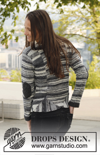 Loreen / DROPS 140-4 - Knitted DROPS jacket with short rows in Fabel. 