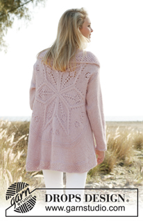 Daybreak / DROPS 148-1 - Knitted DROPS jacket worked in a circle with lace pattern in Alpaca and Kid-Silk. Size: S - XXXL.