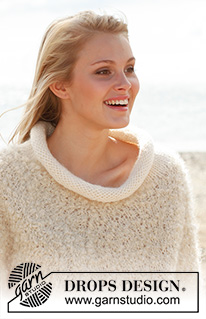 Ponchito / DROPS 148-23 - Knitted DROPS poncho in Puddel and Snow. Size: S - XXXL