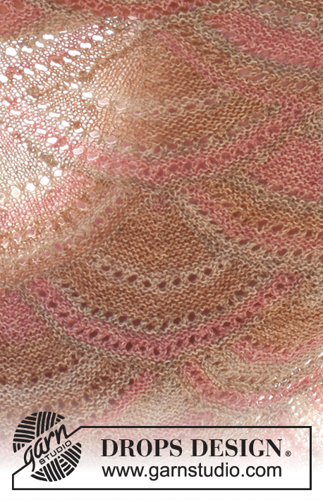 Soft mermaid / DROPS 148-33 - Knitted DROPS shawl in garter st with fan pattern in ”Fabel”.