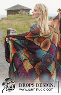 Over The Rainbow / DROPS 149-46 - Knitted DROPS blanket with fans in Delight and Alpaca. 