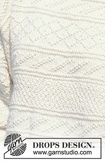Snow Stopper / DROPS 15-2 - Sweter DROPS ściegiem strukturalnym z włóczki „Alaska”, szalik z włóczki „Karisma Superwash”. Damski lub męski. Od S do L. 