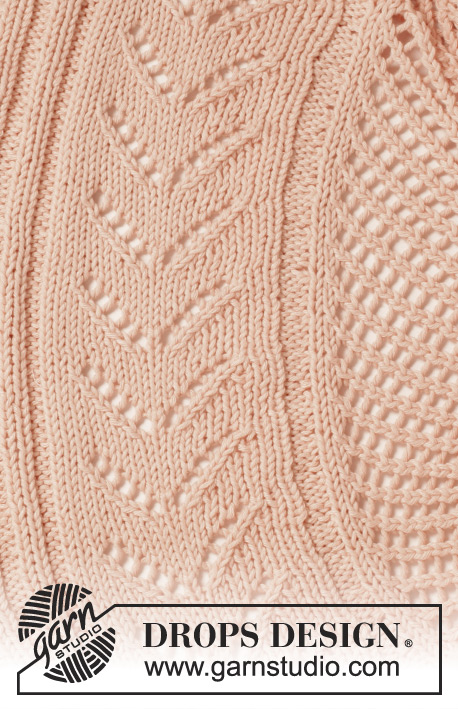 Summer Snug / DROPS 154-8 - Ażurowy sweter DROPS przerabiany na okrągło, z włóczki „Paris”. Od S do XXXL.
