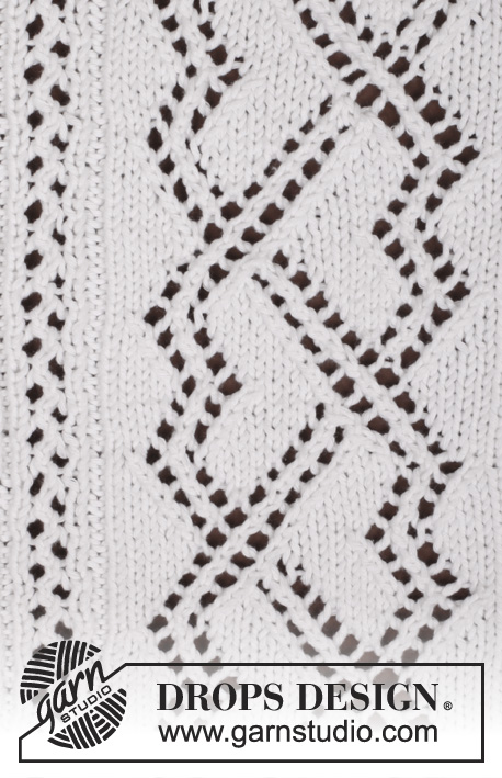 Sophie / DROPS 159-13 - Sweter ażurowy DROPS z supełkami, z włóczki „Paris”. Od S do XXXL.
