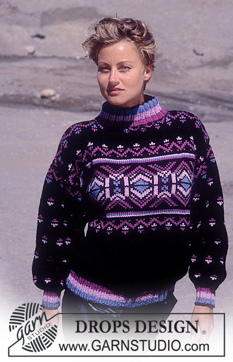 DROPS 16-15 - DROPS sweater with pattern borders in “Alaska”.