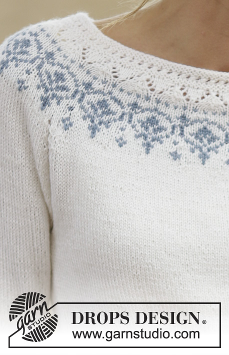 Nordic Summer / DROPS 161-33 - Knitted DROPS jumper with raglan and round yoke in ”BabyMerino”. Size: S - XXXL.
