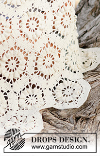 Sunshine / DROPS 162-13 - Crochet DROPS blanket with hexagons in”Cotton Merino”.
