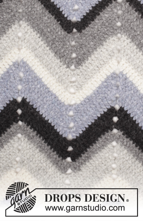 Snowy Field / DROPS 163-19 - Manta de ganchillo  con patrón de zig-zag en DROPS ”Air”.