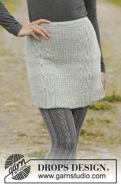 Sway Me More / DROPS 171-28 - Knitted DROPS skirt with cables and texture, worked top down in ”Karisma”. Size S-XXXL.