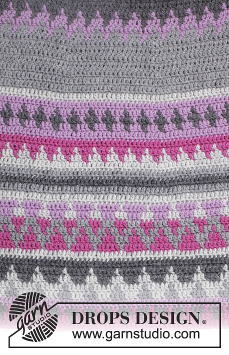 Color of Winter / DROPS 171-30 - Jupe DROPS au crochet, avec jacquard multicolore, réalisée de haut en bas, en ”Karisma”.  Du S au XXXL.